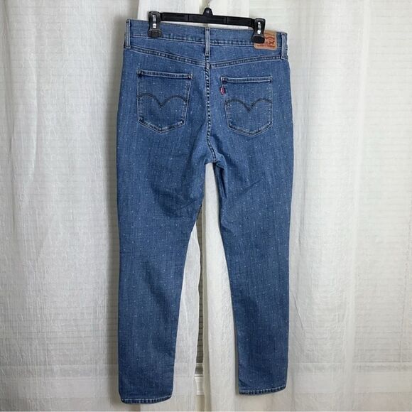 LEVI’S 31 Azure Blue Polka Dot 311 Shaping Skinny Stretch Jeans - Picture 4 of 16